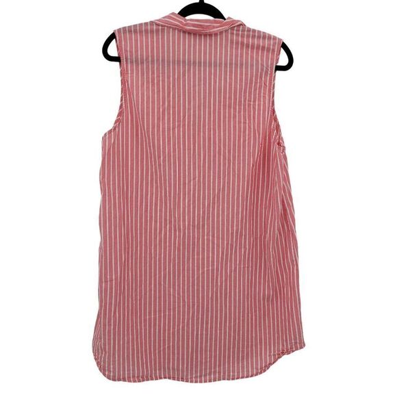 Y2K Ralph Lauren Shirt Dress XL Pink Striped Button Front Cotton Logo Nautical - Picture 2 of 10